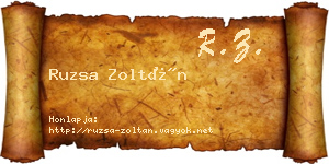 Ruzsa Zoltán névjegykártya